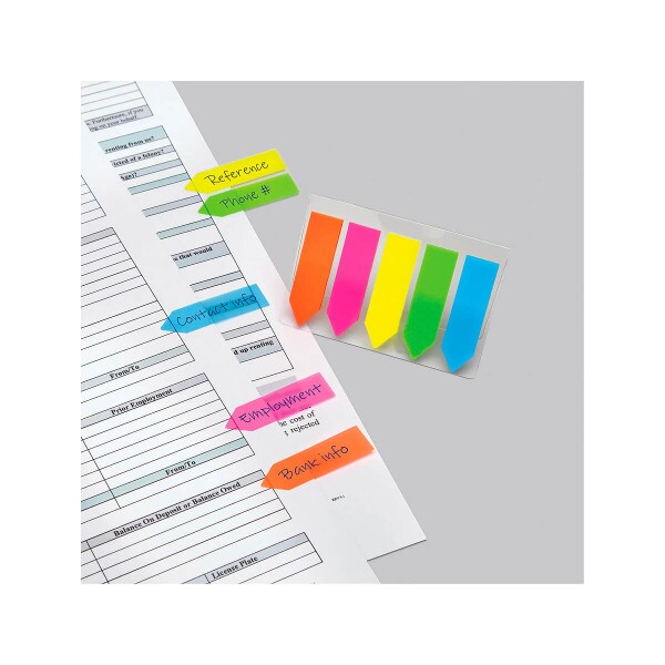 Colorful Post-it Note Flags See Through Arrow